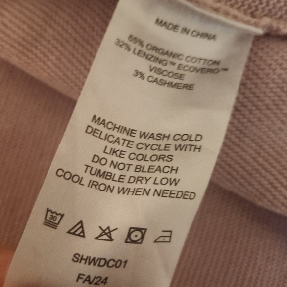 🌸 Quince Lightweight Cotton Cashmere Link-Stitch Dolman Sweater Sugar Stone Med - Picture 13 of 13